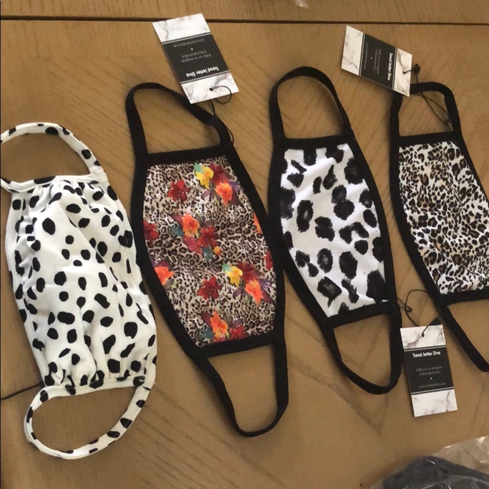 2 for $30. Black & white leopard print mask - Picture 5 of 11